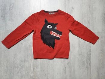 Pull loup rouge H&M 2-4 ans