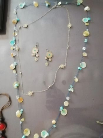 Ensemble bijoux tons bleu