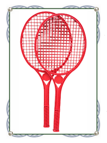 Accessoire de sport lot de 2 raquettes de tennis en plastique rouge pour enfant