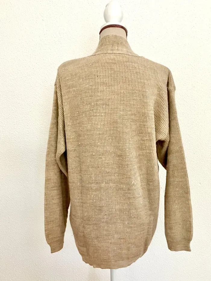 Gilet JM Lioncel beige chiné et chaud avec boutons et poches - taille 38/40 - photo numéro 2