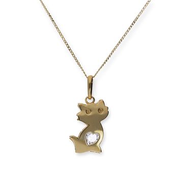 Pendentif chat en or