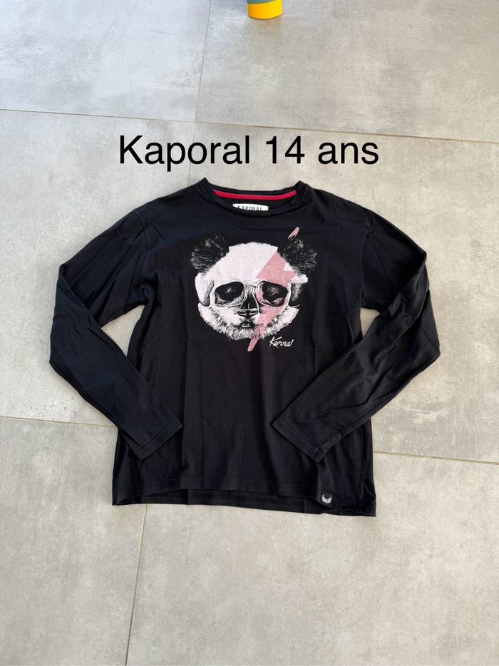 Tee shirt kaporal 14 ans noir