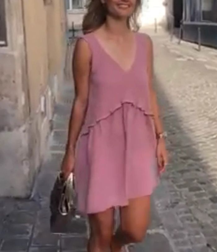 Robe rose indien coupe évasée modèle Naomi Janne Mill Taille 36 - photo numéro 9