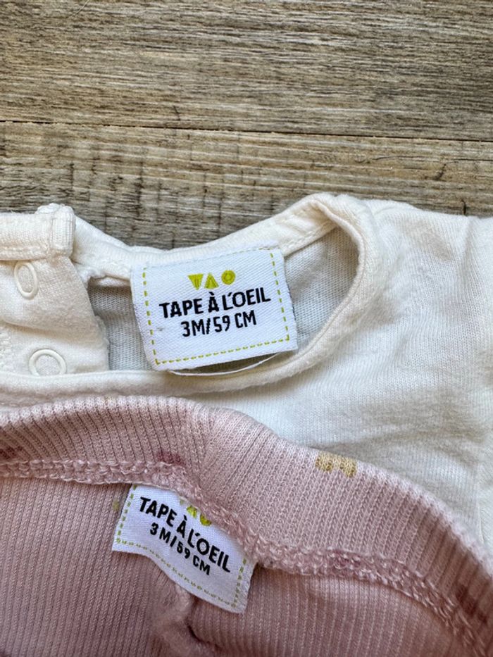 ensemble à cœurs – Tape à l’œil – Taille 3 mois - photo numéro 2