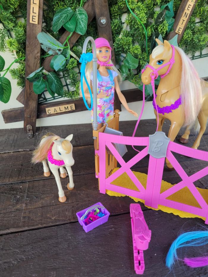 Lot toilettage chevaux Barbie - photo numéro 2