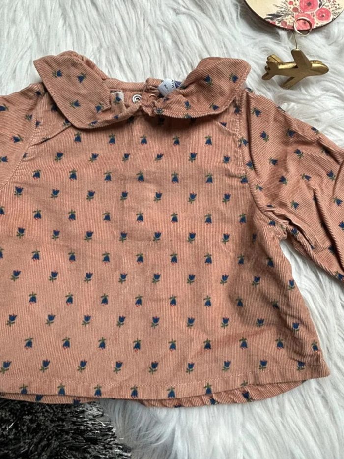 Blouse manches longues en velours - petite bateau 3 mois - photo numéro 2