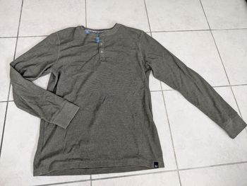 Pull fin gris-kaki L
