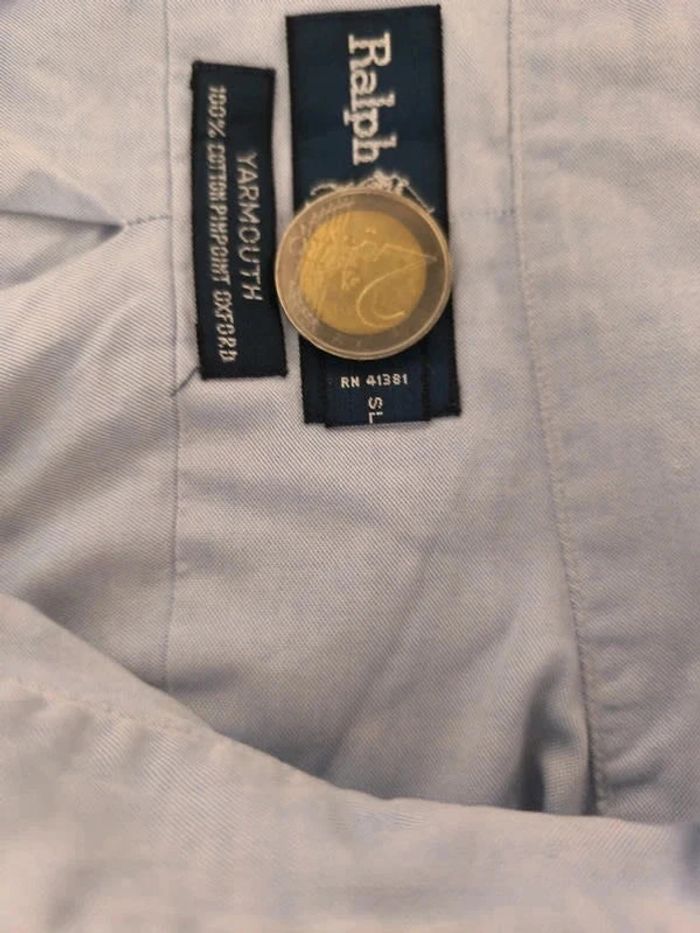 Chemise à manches longues - Ralph Lauren - Yarmouth - Logo brodé premium - Bleu ciel - Taille XXL - photo numéro 9