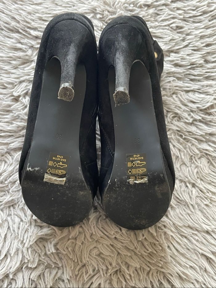 Bottines à talon en daim - photo numéro 8