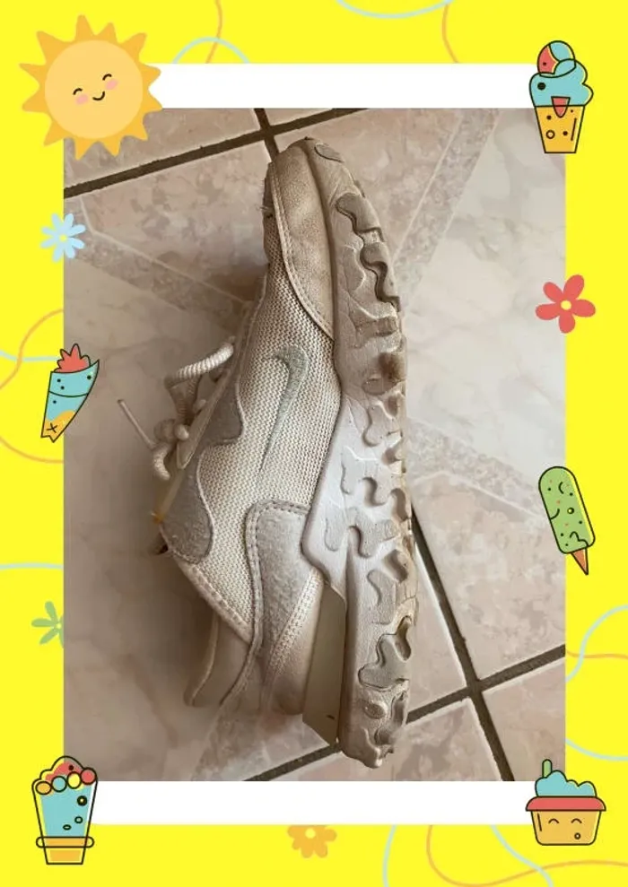 Basket nike REACT R3VISION 39 blanche grise jaune fluo - photo numéro 9