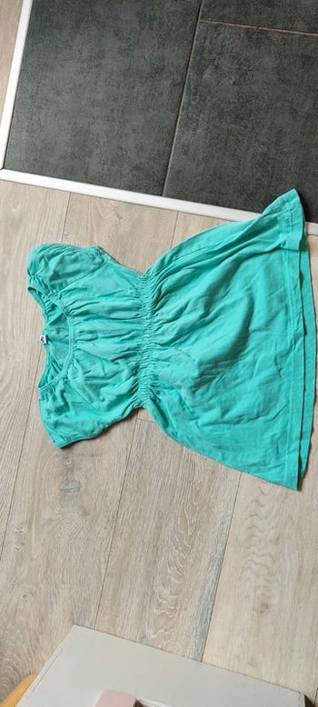 Blouse ceintrée, fille, vert turquoise, 9/10 ans
