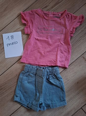 Ensemble été 18 mois fille short Tee-shirt 