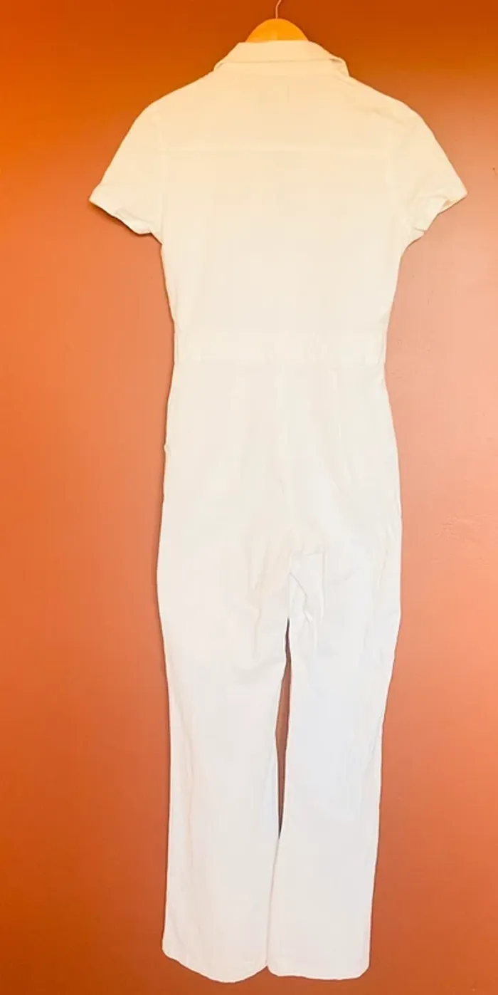 Magnifique combinaison en denim blanc wide leg - photo numéro 3