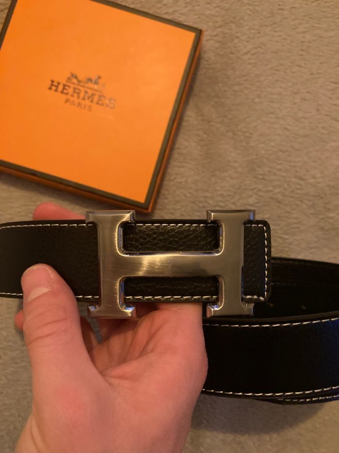 Ceinture Hermes Constance noire et argent - photo numéro 2
