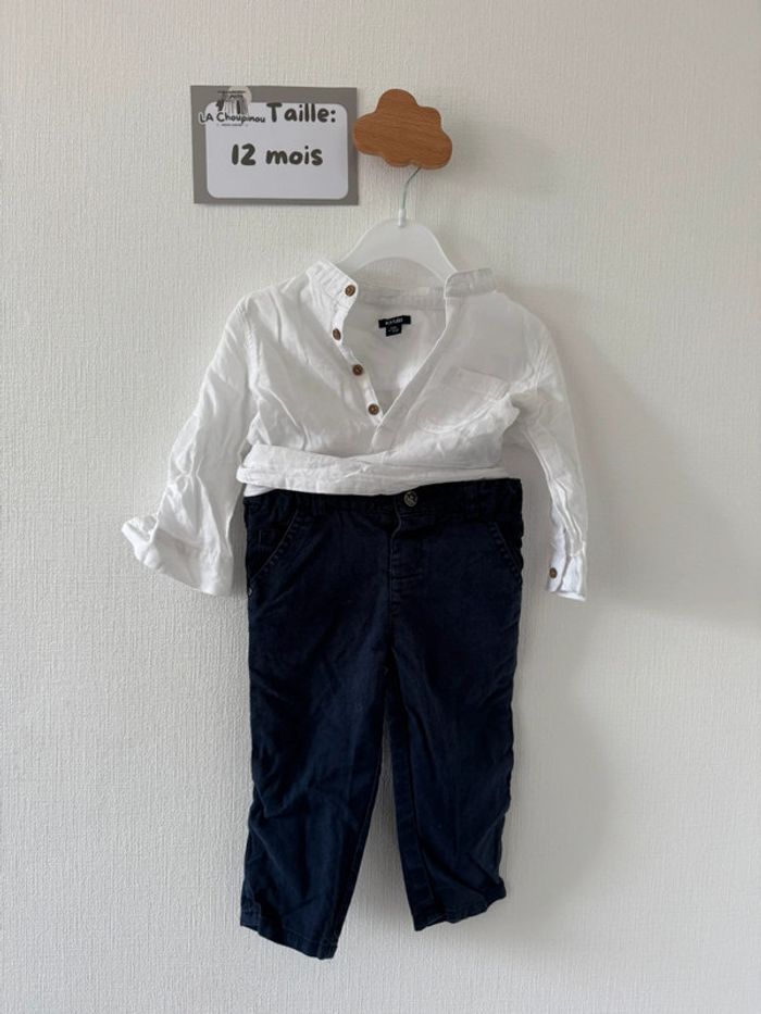Ensemble chemise + pantalon - taille 12 mois 🌼