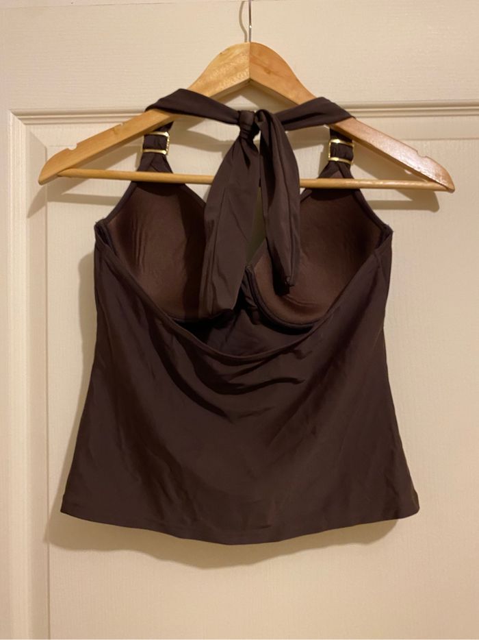 Haut de maillot de bain marron – Style tankini élégant - photo numéro 4