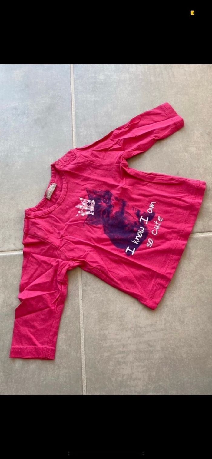 Tee shirt manches longues Chat 6 mois