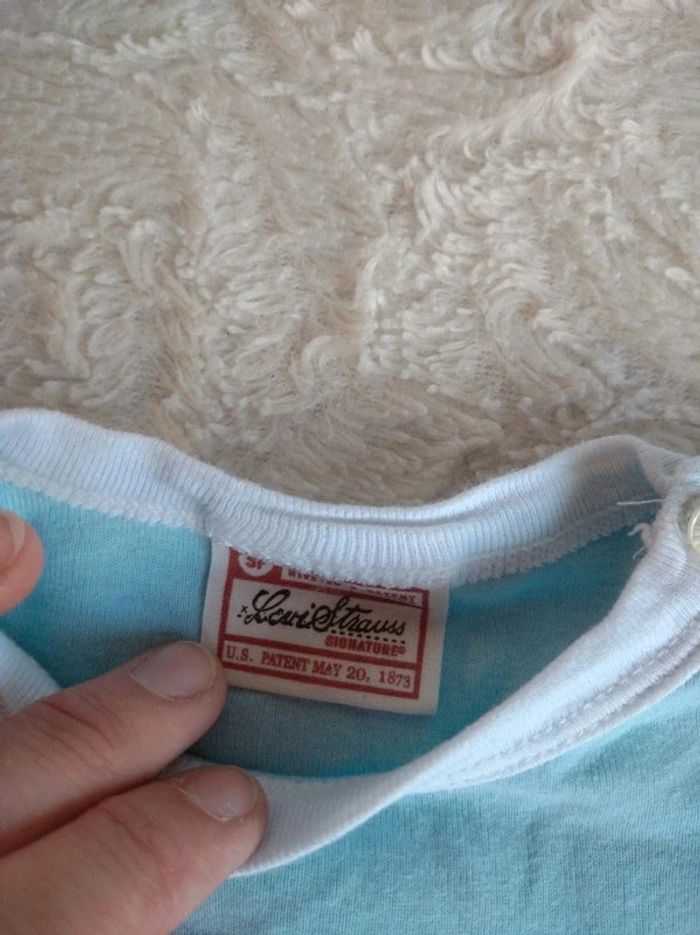 Lot de 2 tee shirt chemise manches courtes Fille 12 mois Levi Strauss signature 100% coton - photo numéro 15