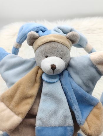 Doudou marionnette Ours  Collector DC2385 Doudou et Compagnie  bleu