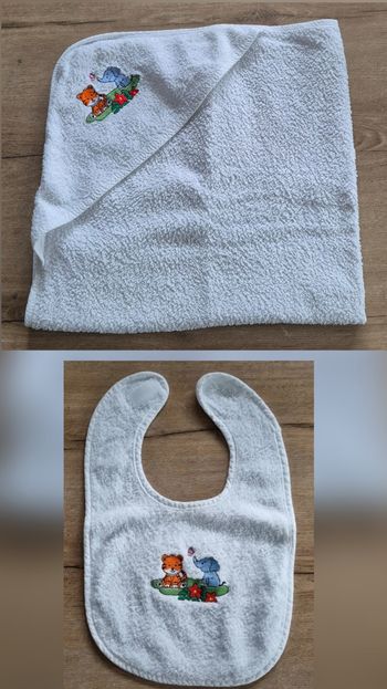 Grande cape de bain et bavoir jungle