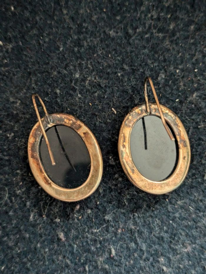 Boucles d'oreilles ovales bleues marines - photo numéro 3