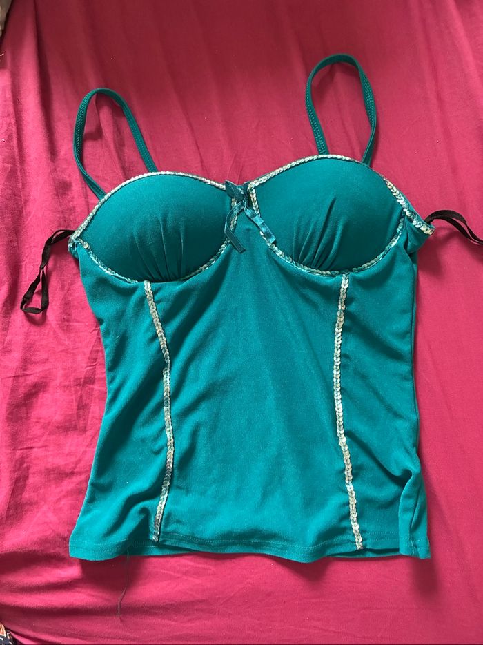 Débardeur bleu mim T2 - 2€