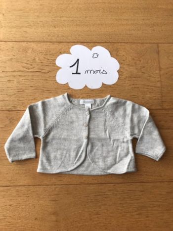 Gilet gris argenté 1 mois okaidi