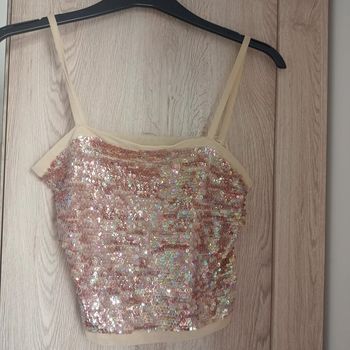 Haut crop top paillettes