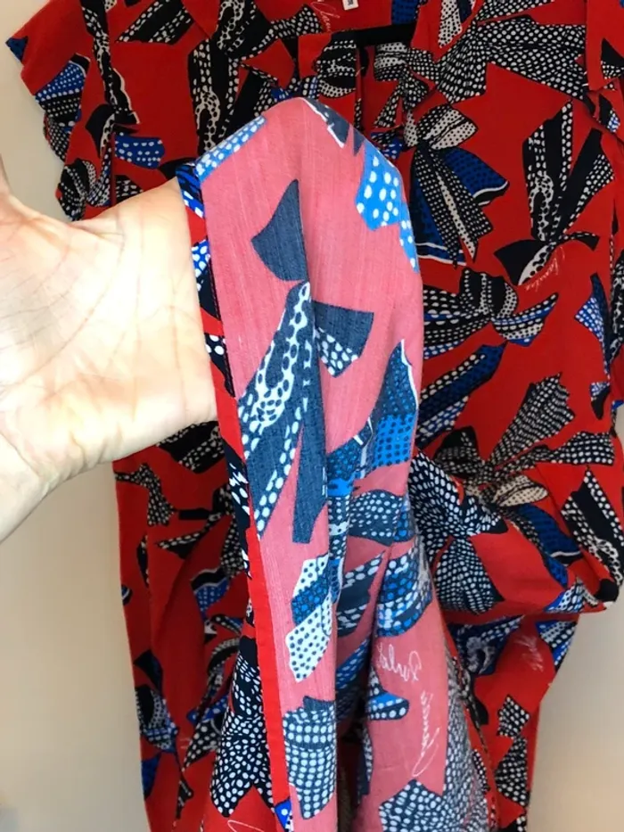Robe à volants rouges à motifs noeuds Claudie Pierlot taille 38 - photo numéro 10