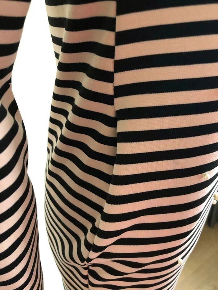 Haut rayé rose clair et noir taille XS excellent état - photo numéro 7