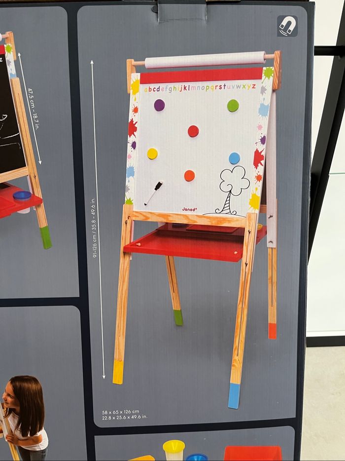 Tableau en bois janod ardoise et magnétique - photo numéro 4