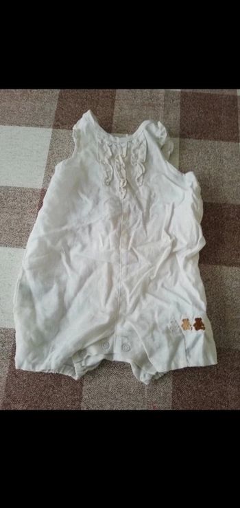 Grenouillère blanche lulu Baby 12 mois