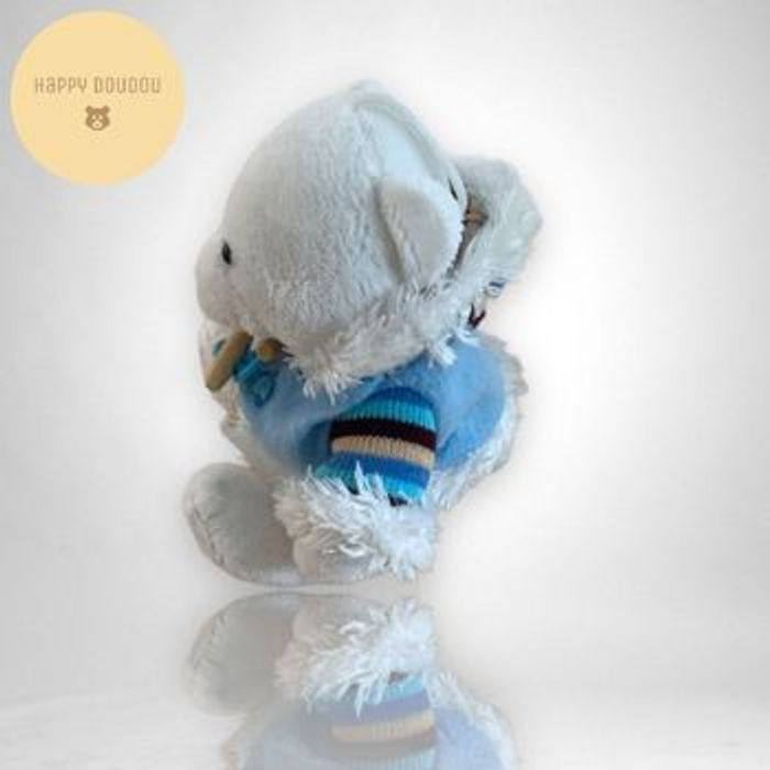 Doudou Ours blanc flocon de neige Jcv A80 - photo numéro 2