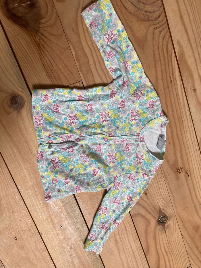 Gilet fin petit bateau à fleurs