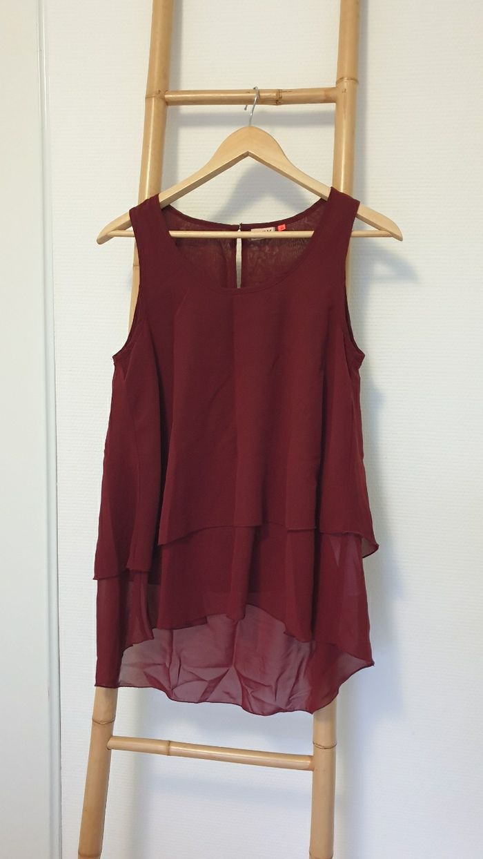 Tee-shirt haut debardeur femme bordeaux Only taille S ou 36