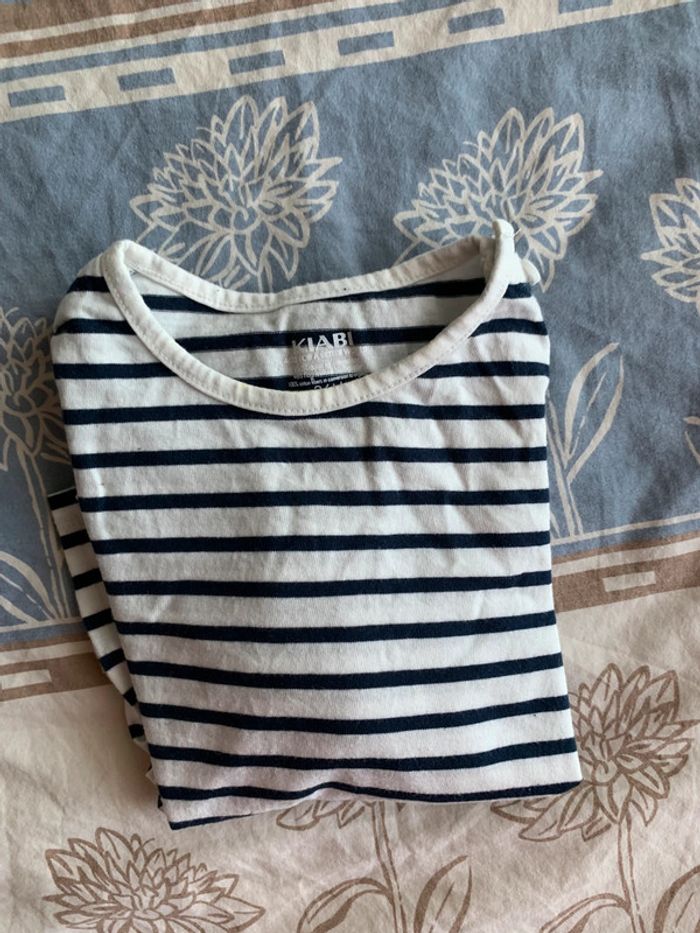 Teeshirt LM kiabi ligné marin 36 mois - photo numéro 5