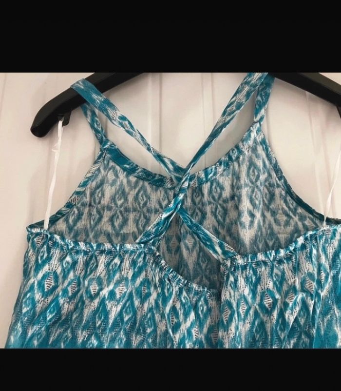 Robe turquoise blanche Promod - photo numéro 3