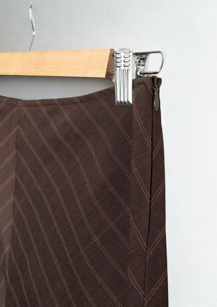 Jupe courte marron à rayures Brown skirt preppy y2k style Max&Co Size 36 - photo numéro 3
