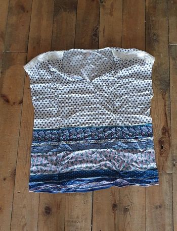 T-shirt sans manches imprimé bleu et blanc Esprit 40