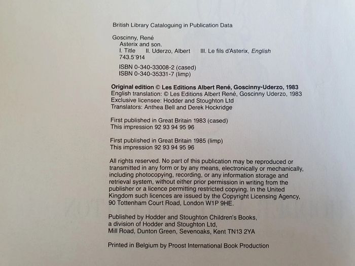 BD Asterix and son en anglais 1985 - photo numéro 2