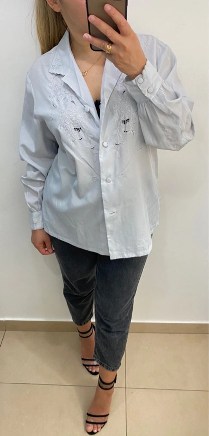 Chemise fluide brodée vintage Taille 42 - photo numéro 3