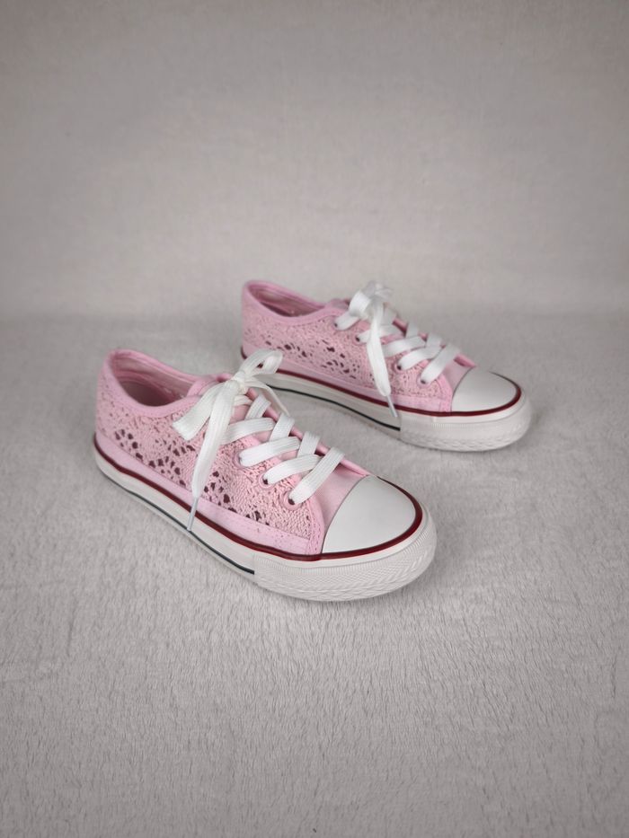 Sneakers rose et blanche crochet fille pointure 34 - photo numéro 6