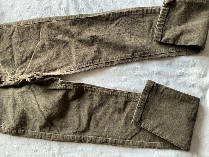 pantalon en velours kaki taille réglable 11/12 ans tex - photo numéro 5