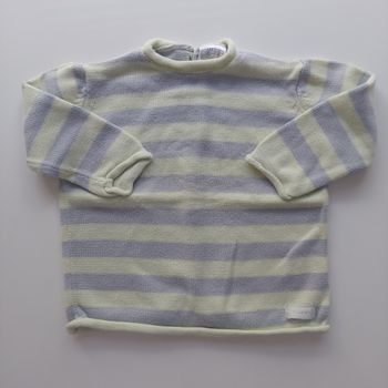 Pull léger mixte vert pâle et gris 12 mois très bon état  Cocoon