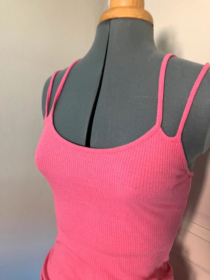 Robe maille bodycon moulante rose fuchsia fluo - photo numéro 5