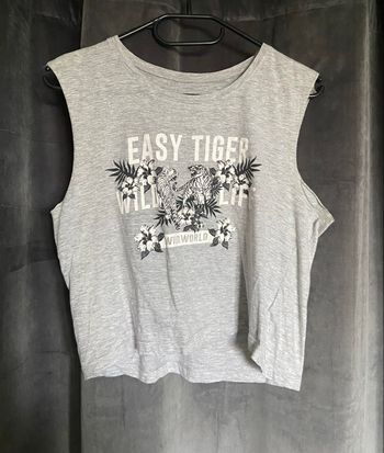 Crop top imprimé gris