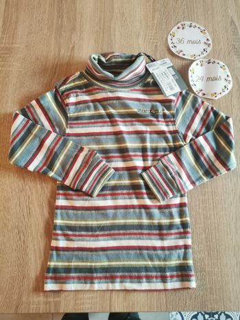 Sous pull rayé bébé garçon 2 ans Scott and fox Neuf avec étiquette