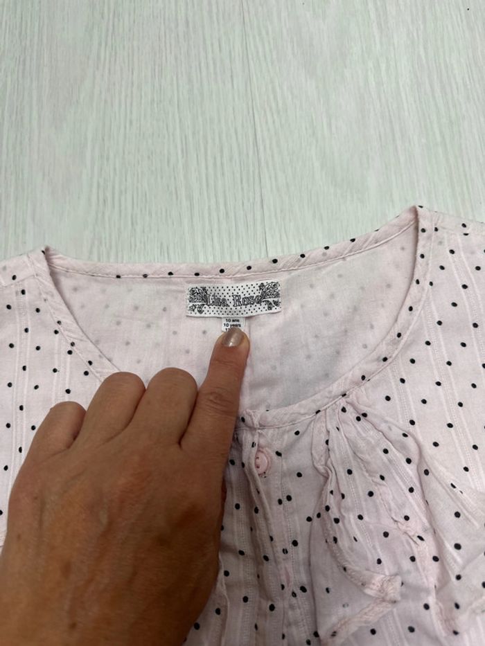 Robe rose pale Point noir, Lisa Rose, 10 ans. - photo numéro 3