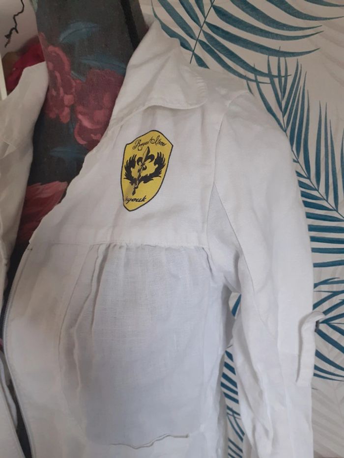 Veste blanche 100% lin S M - photo numéro 2
