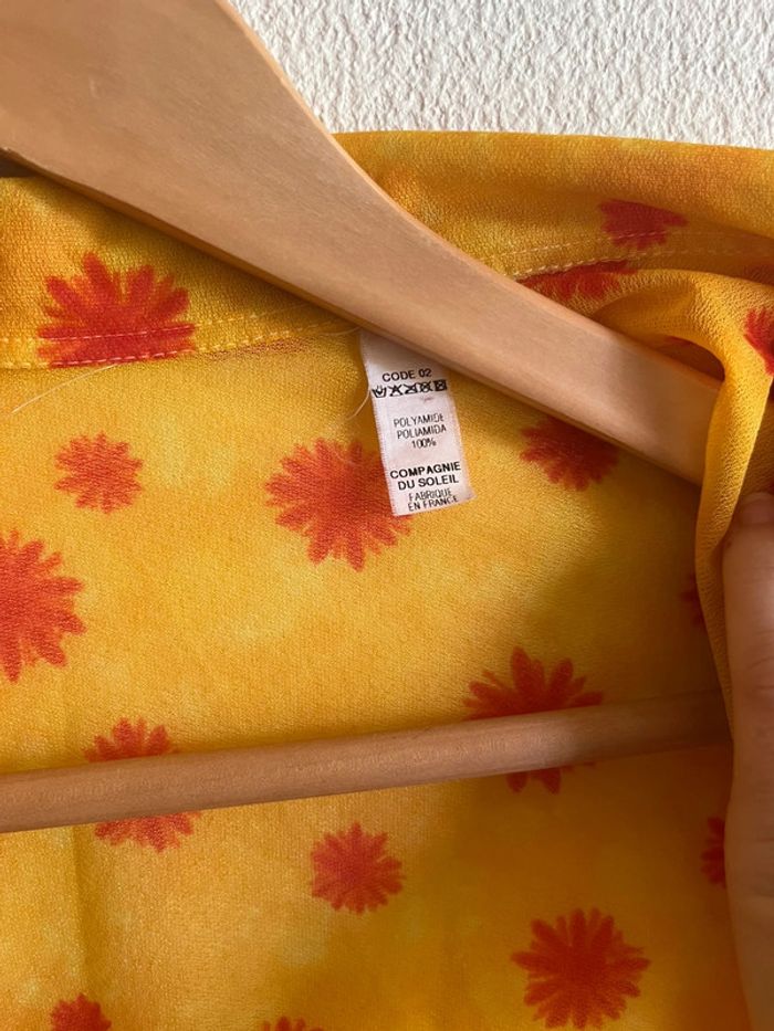 Chemise vintage mesh transparent jaune et orange - photo numéro 5